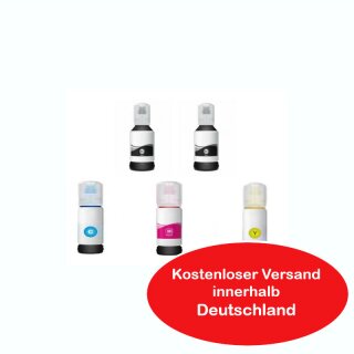 490ml  komp. Nachfülltinte Epson 102 EcoTank Serie 2 x Schwarz 1 x Cyan 1 x Magenta 1 x Yellow